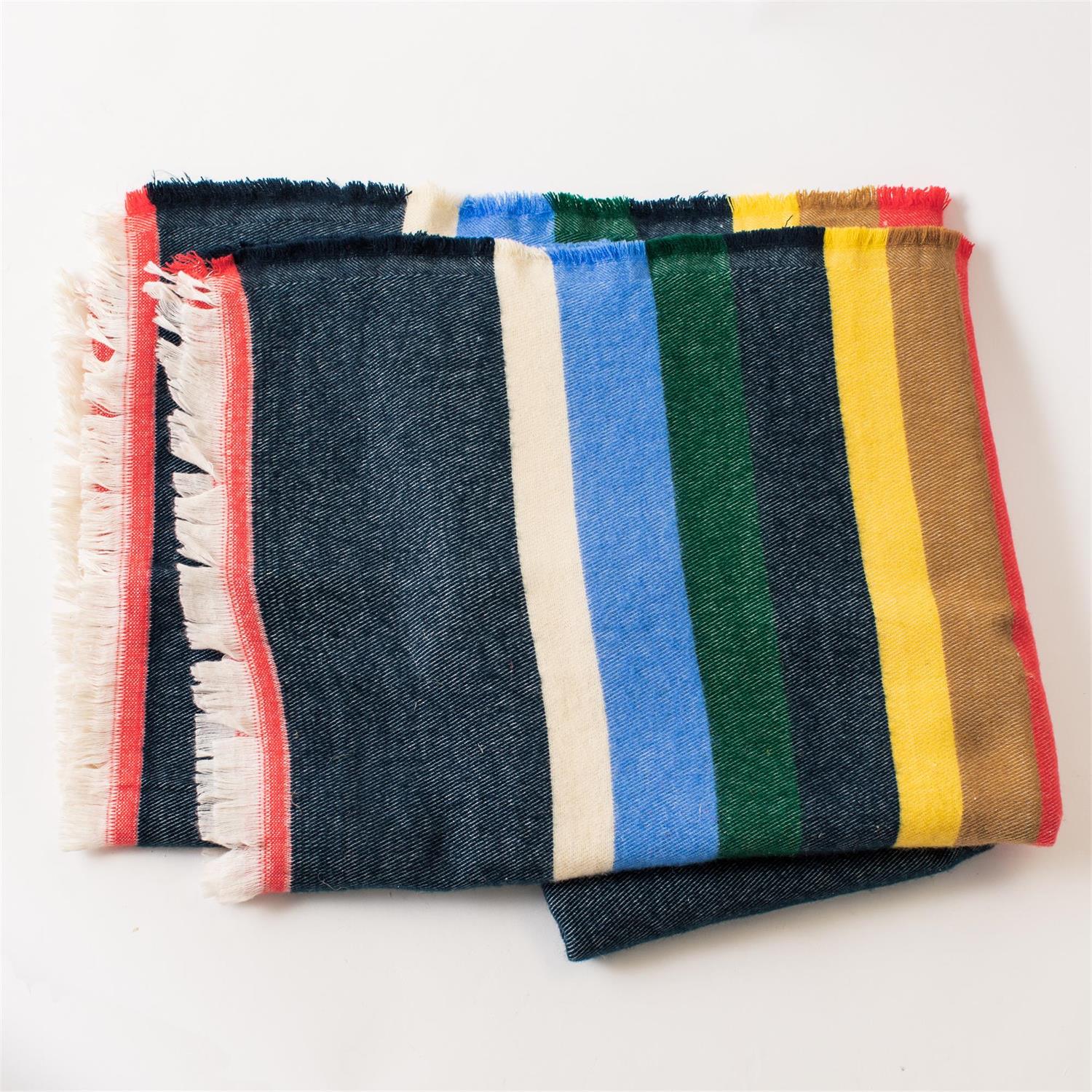 Multicolor Cabin Stripe Throw Blanket - Image 2