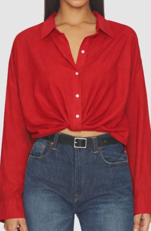 SLIM TWISTED FRONT BEACH SHIRT