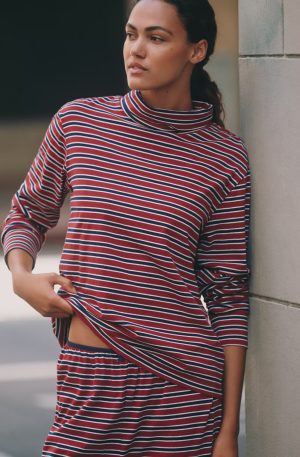 The Striped Jersey Turtleneck