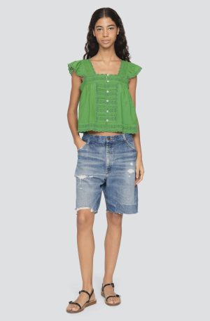 Milene Denim Knee Short