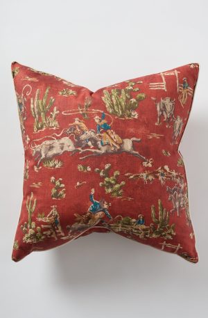 Red Cowboy Pillow  26×26
