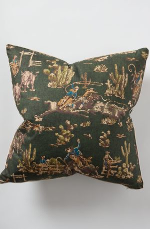 Green Cowboy Pillow 26×26