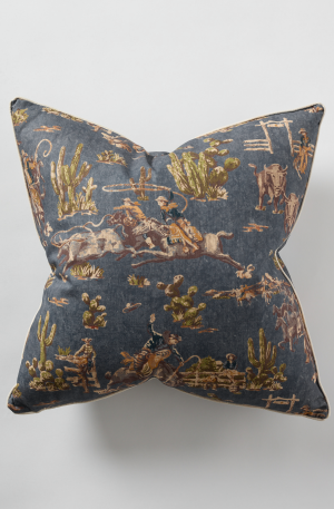 Indigo Cowboy Pillow Jute 26×26