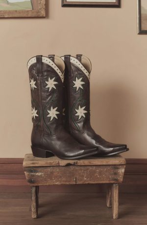 Leather Floral Cowboy Boot