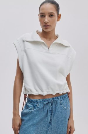 vintage terry half zip muscle