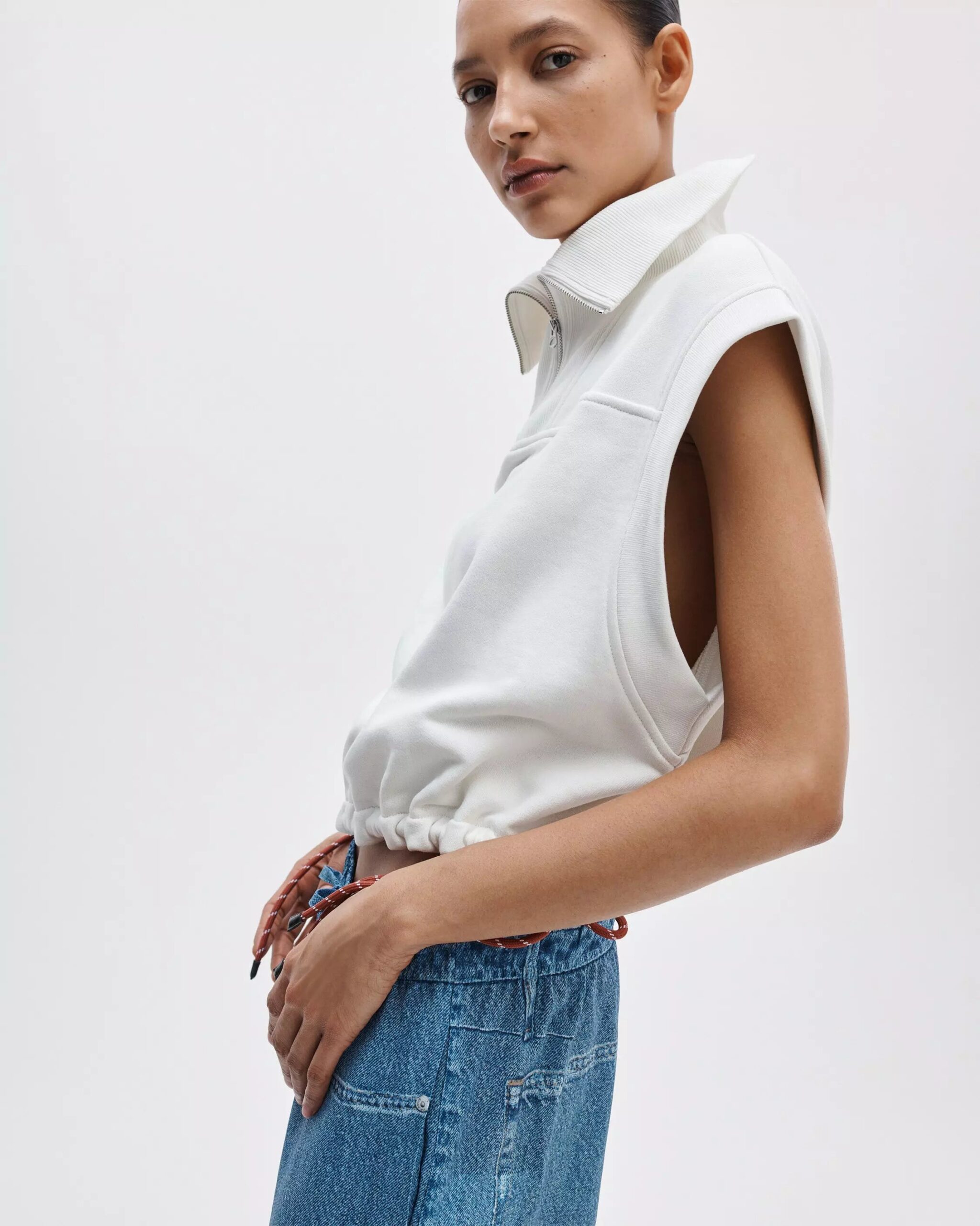 vintage terry half zip muscle - Image 3
