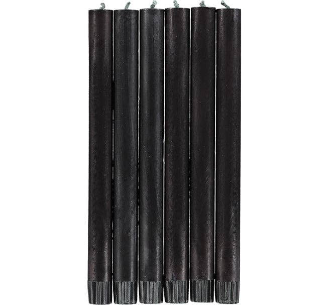 Jet Black Eco Dinner Candles S/2