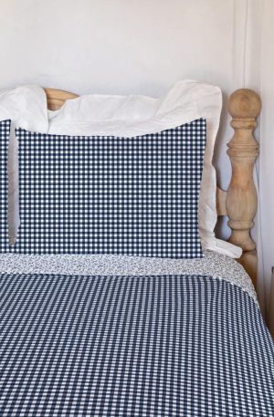 Anthia Gingham Navy Quilt