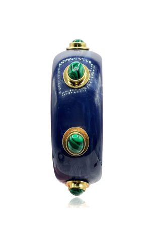 Renee Bangle In Lapis Resin Malachite Stones
