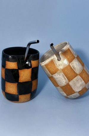 Checkerboard Straw Tumbler