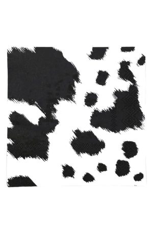 Black Cowhide Cocktail Napkins