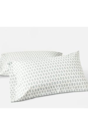 Org Percale Pillowcase Dew Chrysanthemum S/2 Queen