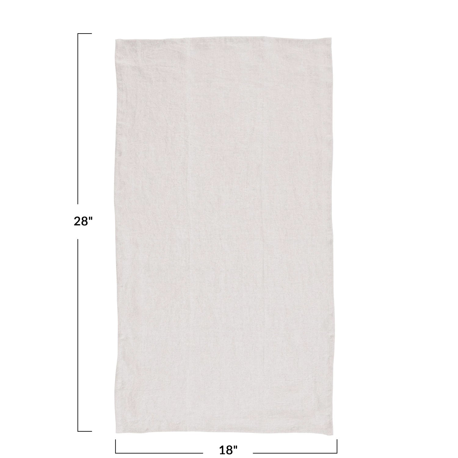 DF8163 Stonewashed Linen Tea Towel Ivory - Image 2