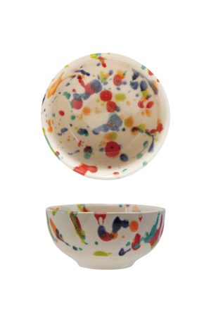 Rainbow Splatter Stoneware Bowl