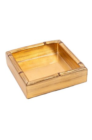 Gold Leaf Cocktail Napkin Holder