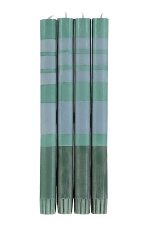 Striped Beryl Green & Moonstone Candles S/2