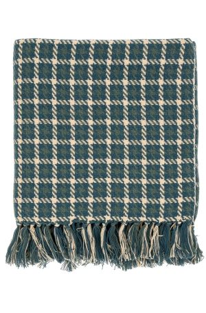 Houndstooth Throw / Teal