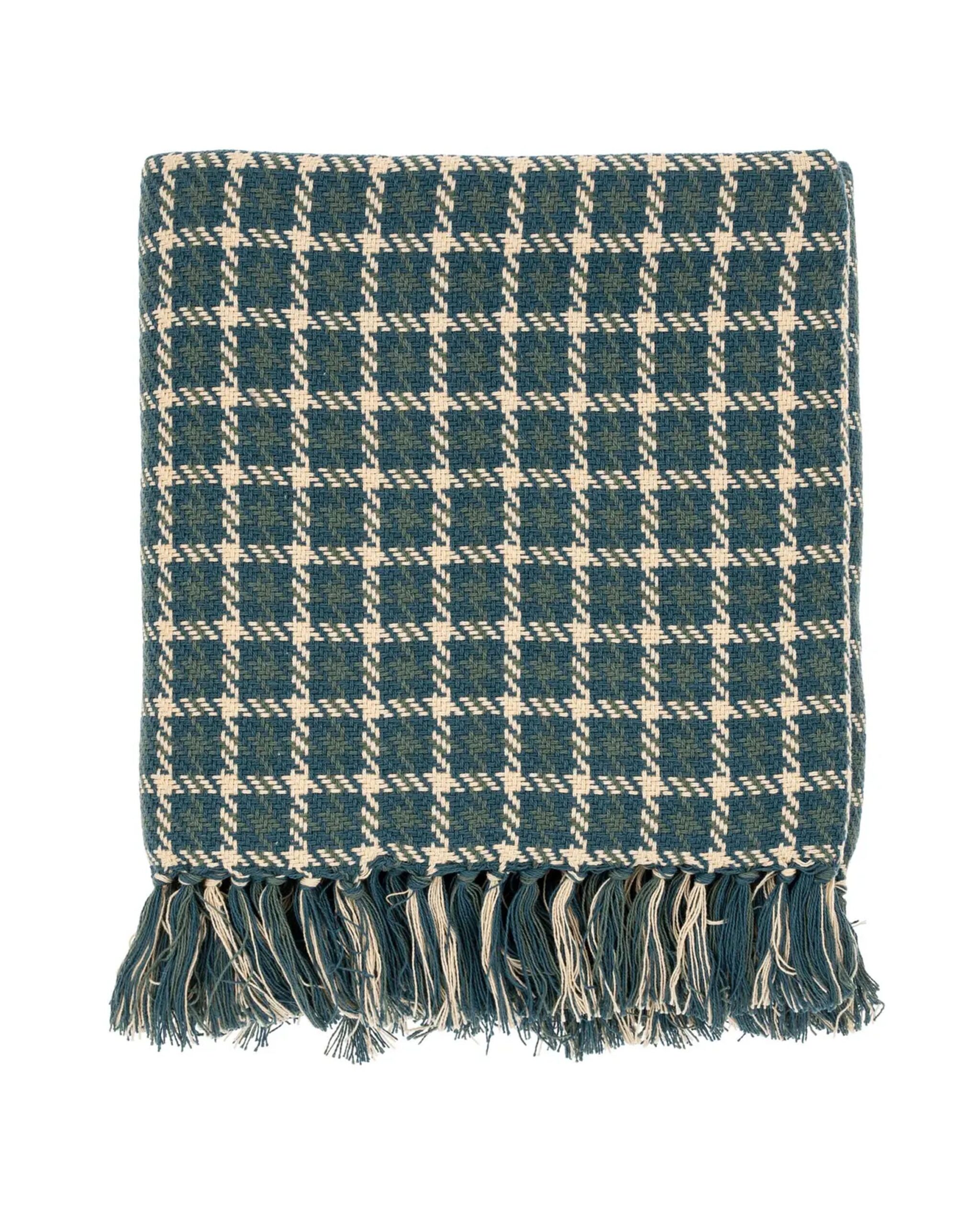 Houndstooth Throw / Teal