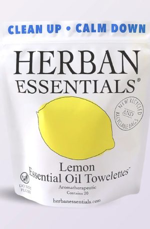Lemon Towelettes – 20 Individual Essential Oil Wipes