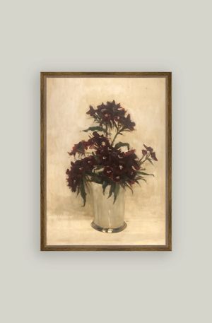 Maroon Flowers Framed Art