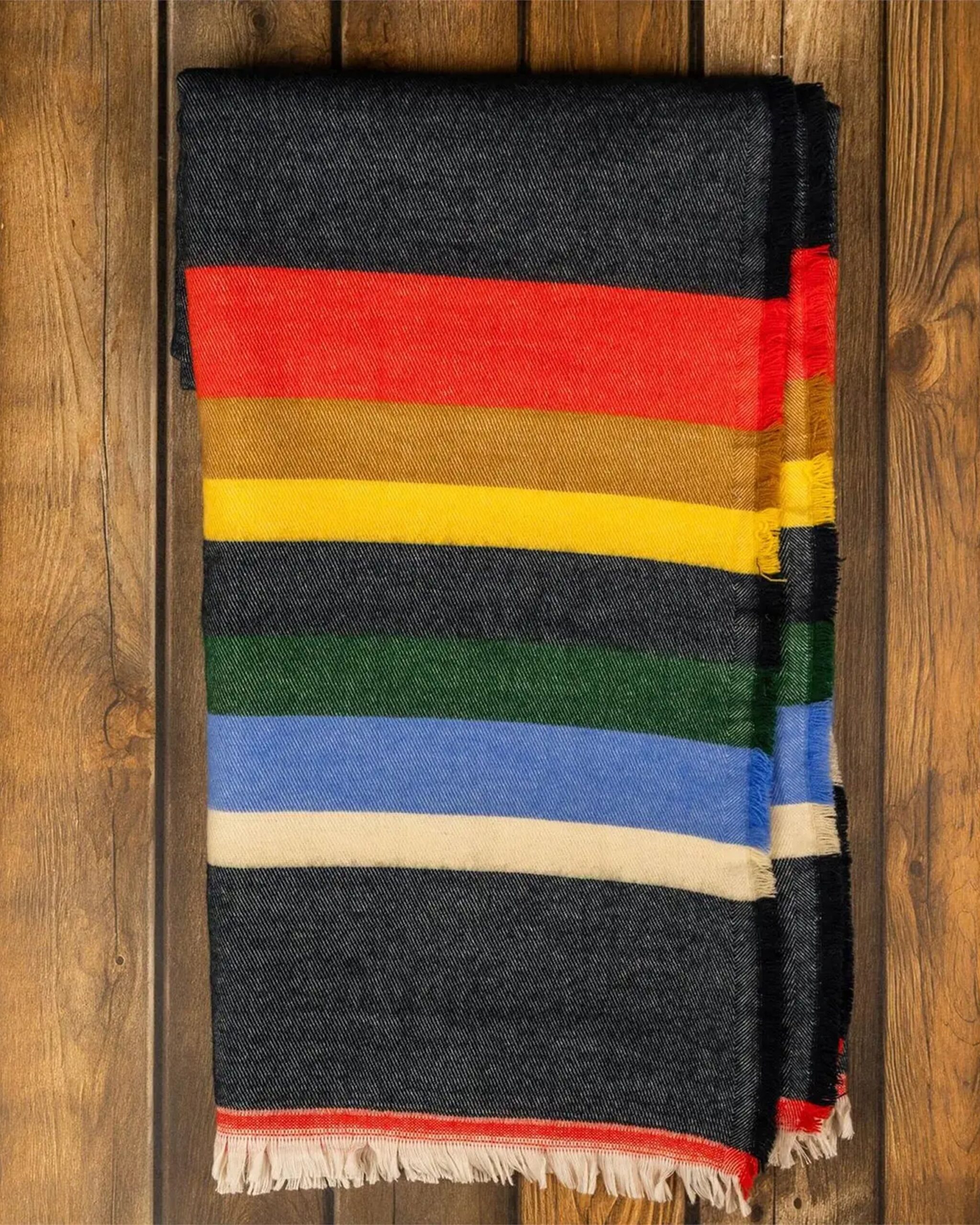 Multicolor Cabin Stripe Throw Blanket