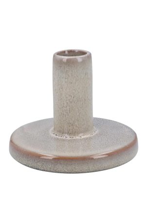 Natural Disc Stoneware Candle Holder