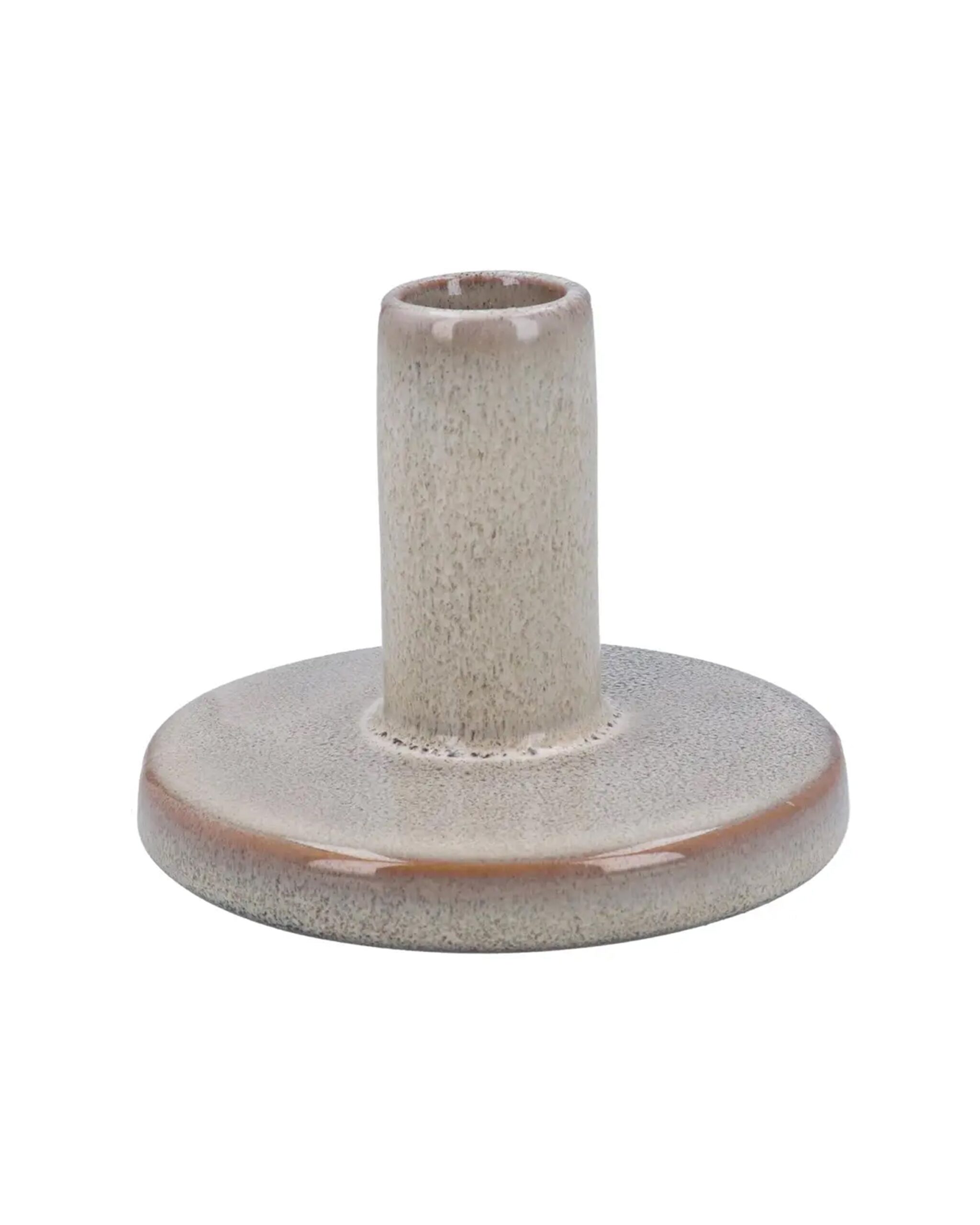 Natural Disc Stoneware Candle Holder