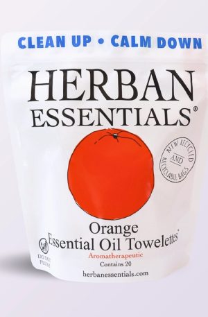 Orange Towelettes – 20 Individual Essential Oil Wipes