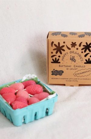 Pink Strawberry Birthday Candles