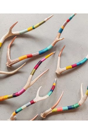Wool & Copper wrap Deer Antler