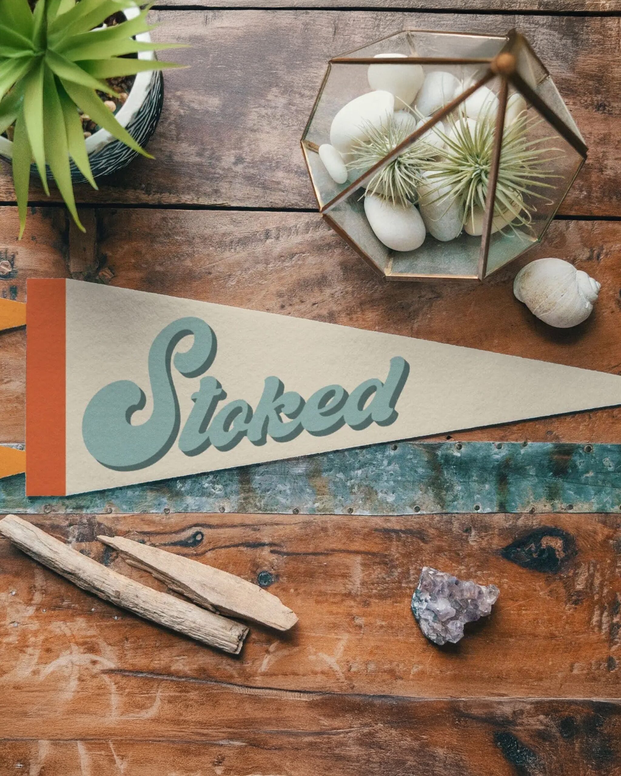 “Stoked” Felt Pennant