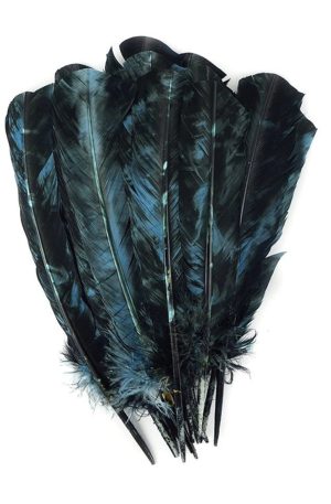 Turkey Quill Ocean Blue and Black