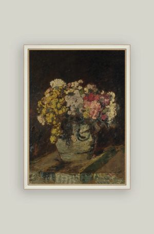 Vase of Pink & Yellow Flowers Framed Art