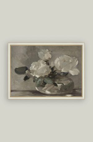 White Rose Vase