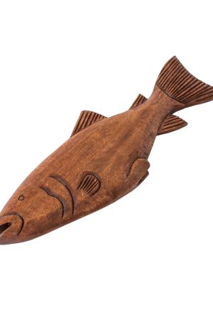 Rustic Carved Wood Fish Figure